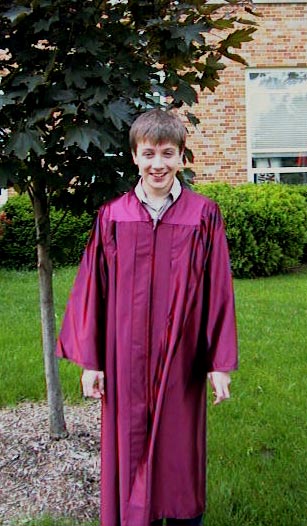 My brother, Russell at his 8th grade graduation, but now he's a sophomore.